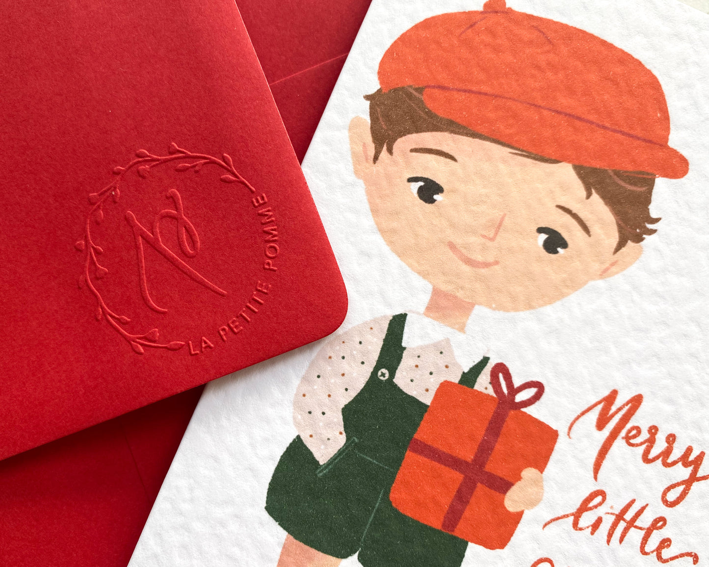 LITTLE BOY'S JOYFUL CHRISTMAS, Personalised Christmas Card