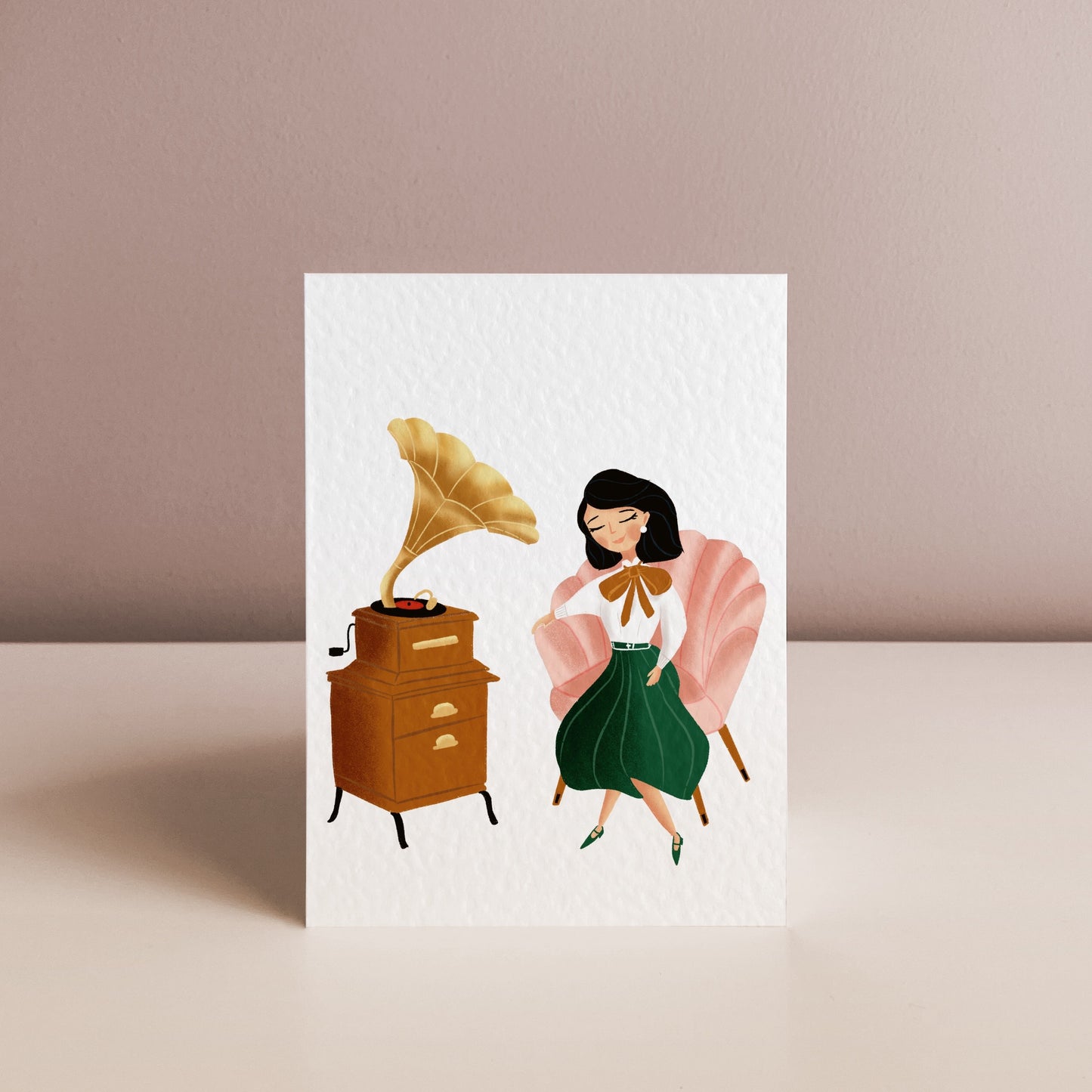 LISTENING TO MUSIC, Art Print