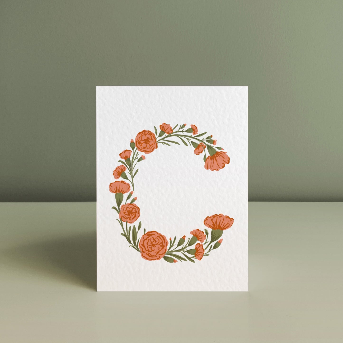 FLORAL LETTER C, Art Print