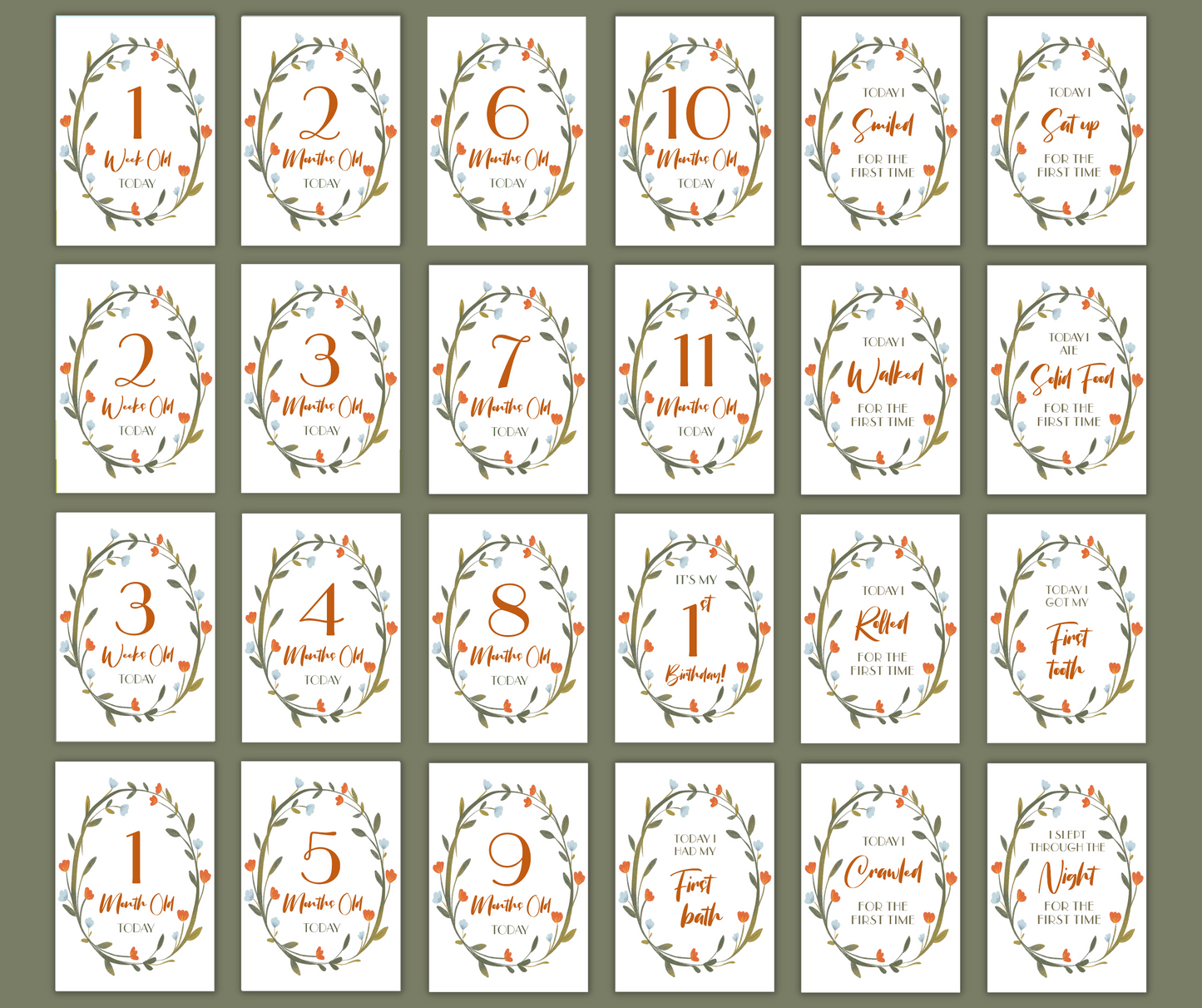 BABY MILESTONE CARDS