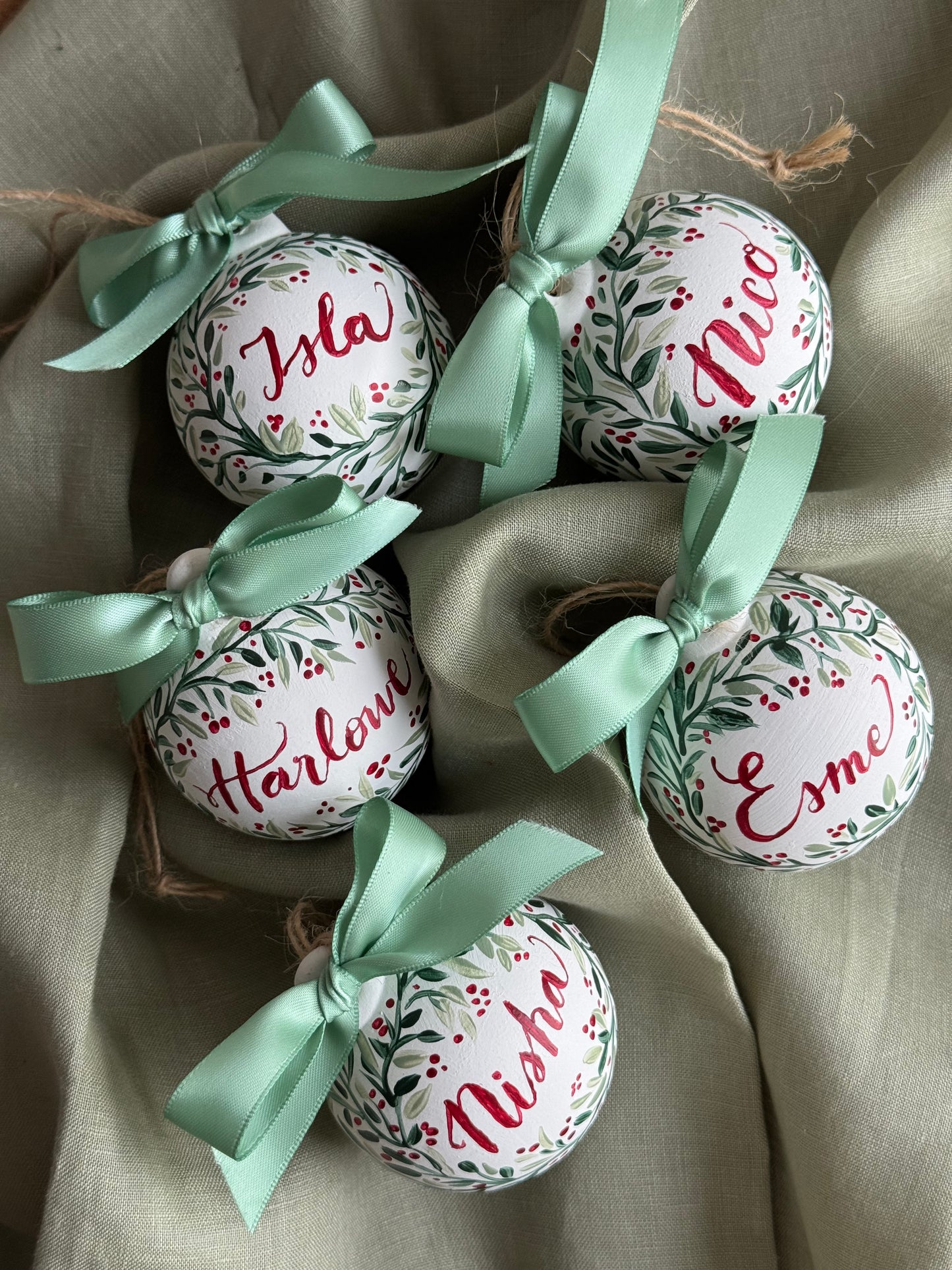 PERSONALISED CHRISTMAS BAUBLE - Hand Painted