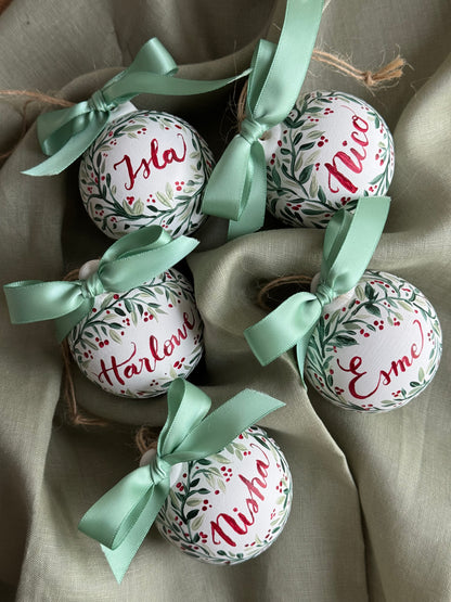PERSONALISED CHRISTMAS BAUBLE - Hand Painted