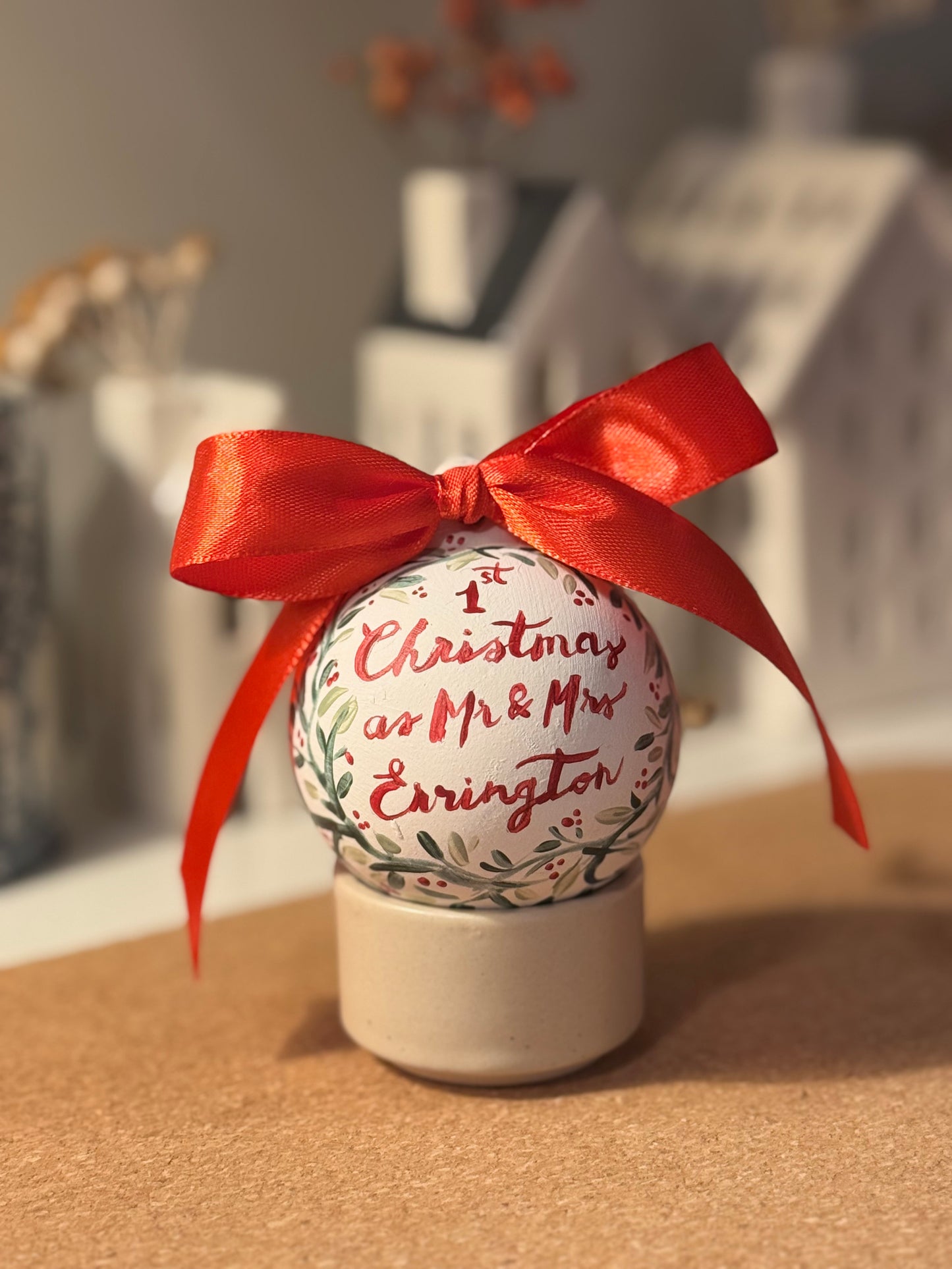 PERSONALISED CHRISTMAS BAUBLE - Hand Painted