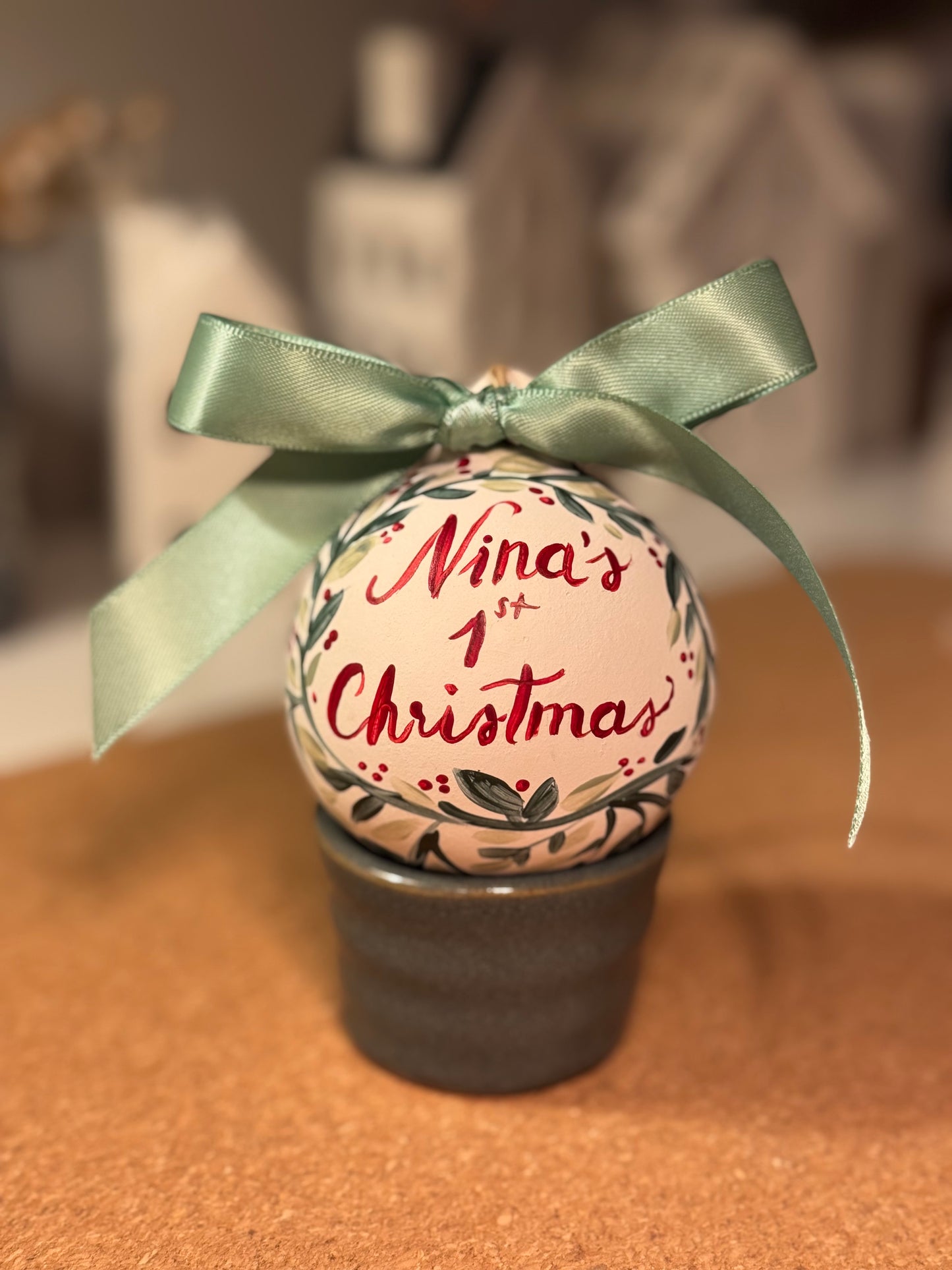 PERSONALISED CHRISTMAS BAUBLE - Hand Painted