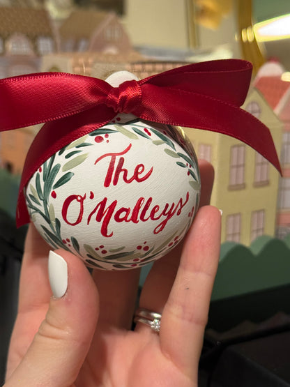 PERSONALISED CHRISTMAS BAUBLE - Hand Painted