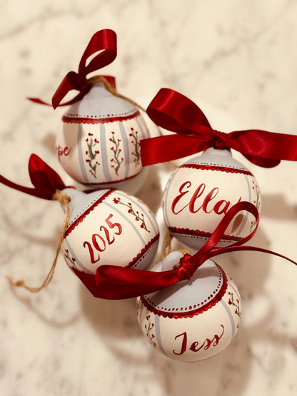 PERSONALISED CHRISTMAS BAUBLE - Hand Painted