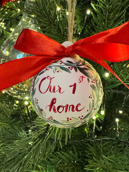 PERSONALISED CHRISTMAS BAUBLE - Hand Painted