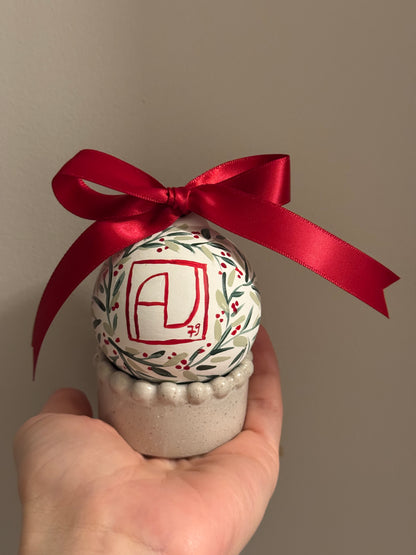 PERSONALISED CHRISTMAS BAUBLE - Hand Painted