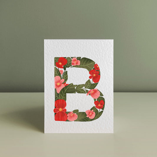 FLORAL LETTER B, Art Print