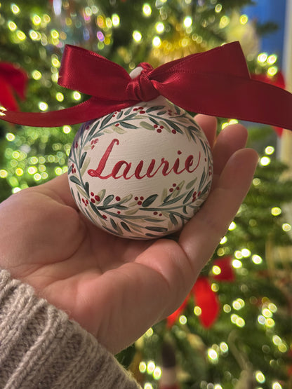 PERSONALISED CHRISTMAS BAUBLE - Hand Painted