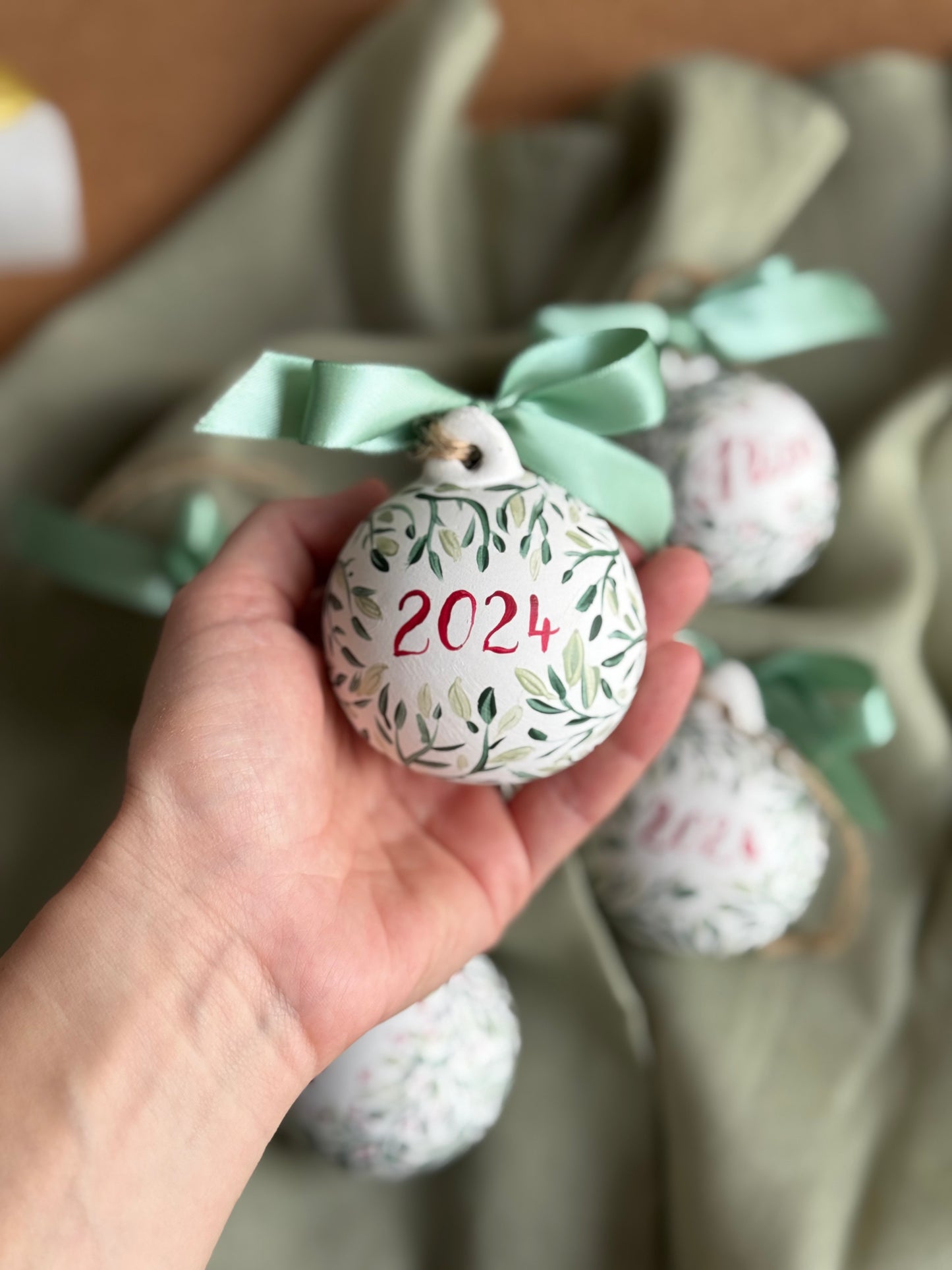 PERSONALISED CHRISTMAS BAUBLE - Hand Painted
