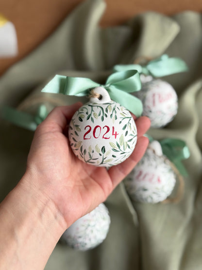 PERSONALISED CHRISTMAS BAUBLE - Hand Painted