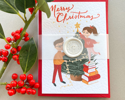 DECORATING THE CHRISTMAS TREE, Christmas Card