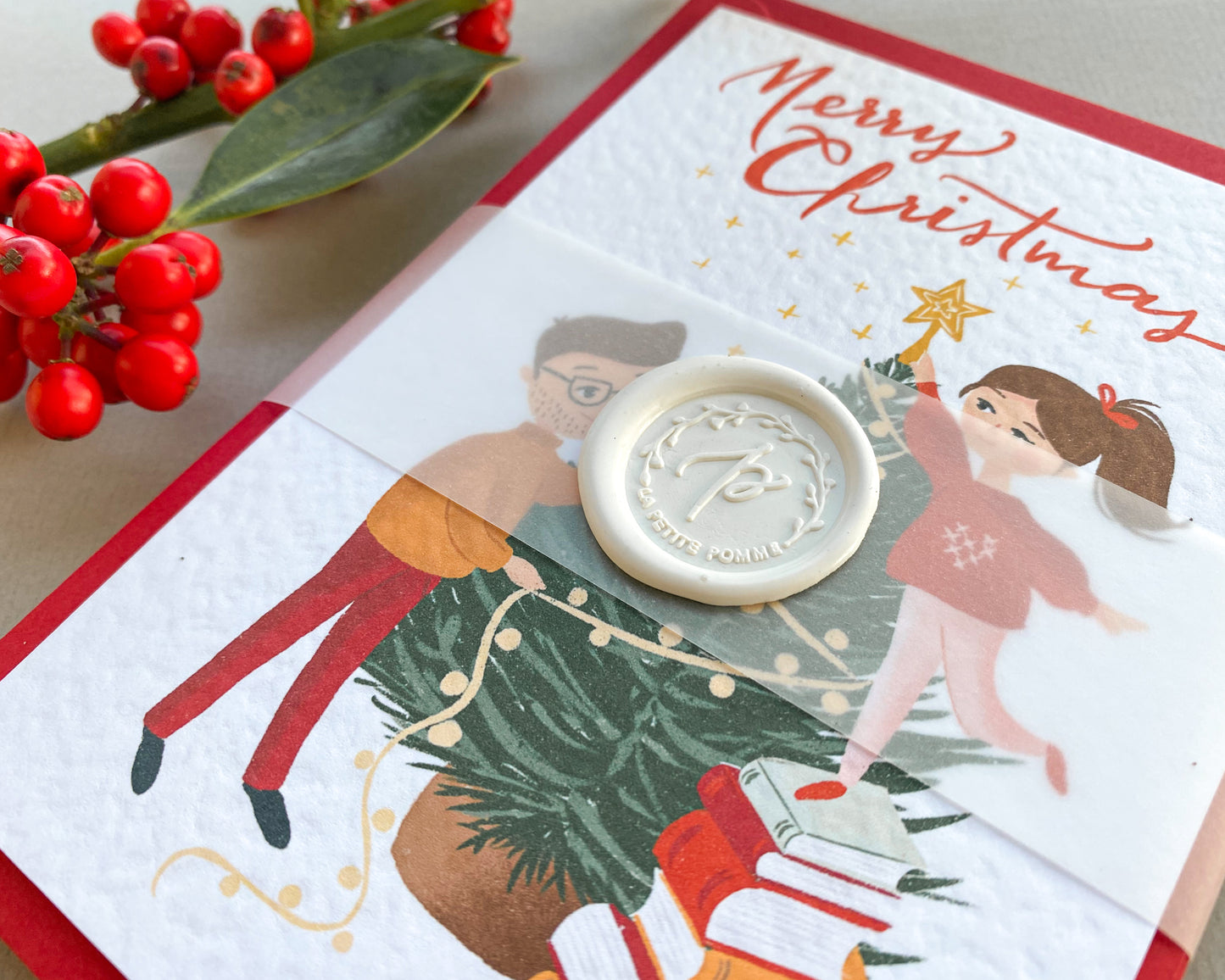 DECORATING THE CHRISTMAS TREE, Christmas Card