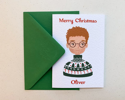 MEN'S HAPPY CHRISTMAS, Personalised Christmas Card