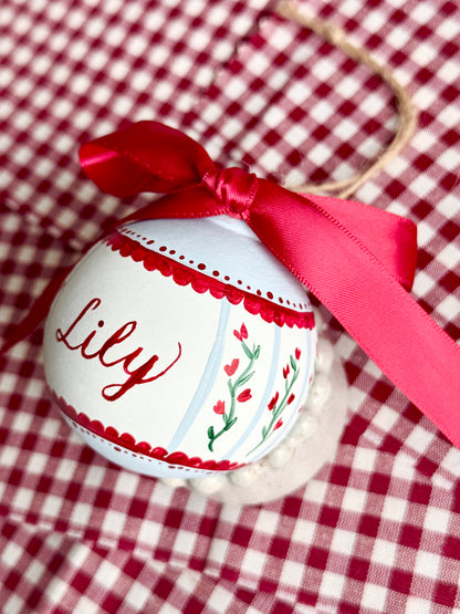 PERSONALISED CHRISTMAS BAUBLE - Hand Painted