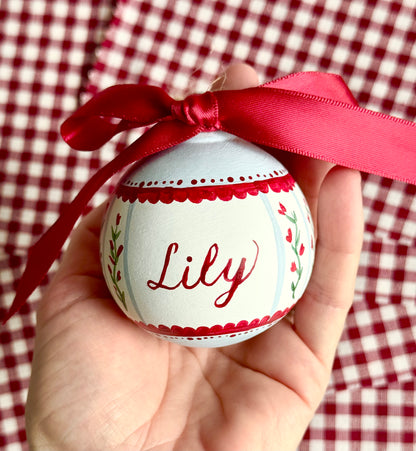 PERSONALISED CHRISTMAS BAUBLE - Hand Painted
