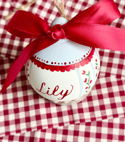 PERSONALISED CHRISTMAS BAUBLE - Hand Painted
