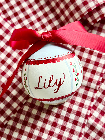 PERSONALISED CHRISTMAS BAUBLE - Hand Painted