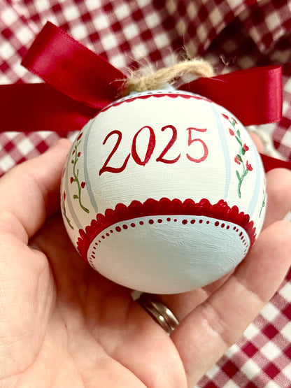 PERSONALISED CHRISTMAS BAUBLE (2025) - Hand Painted