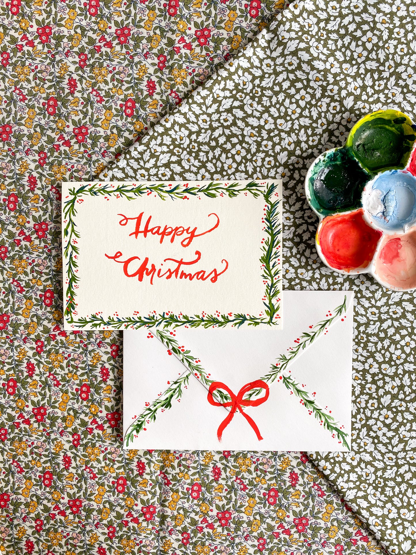 HAPPY CHRISTMAS, Original Hand-Painted Set