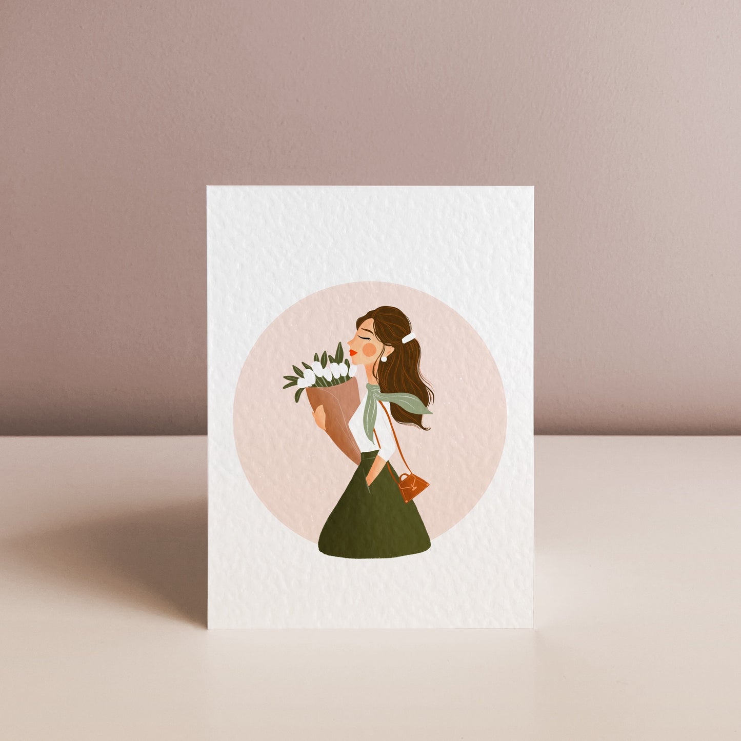 LADY WITH TULIPS, Art Print