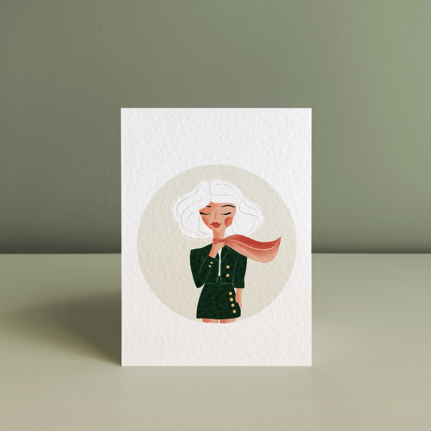 LADY IN TWEED SET, Art Print