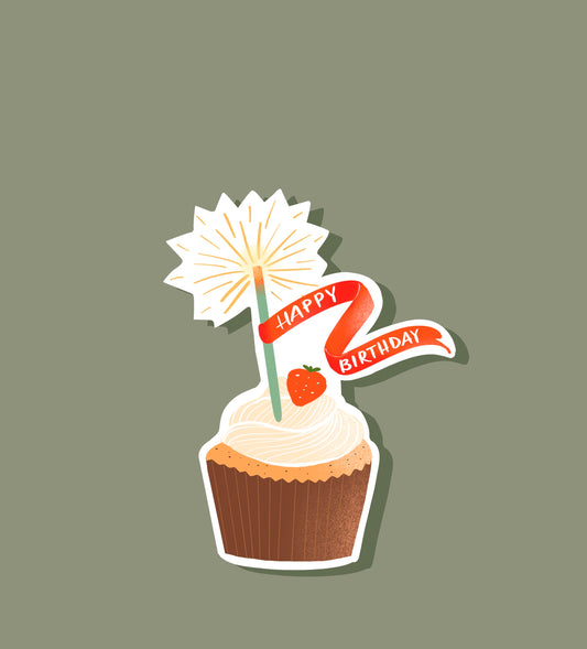 BIRTHDAY CUPCAKE, Sticker