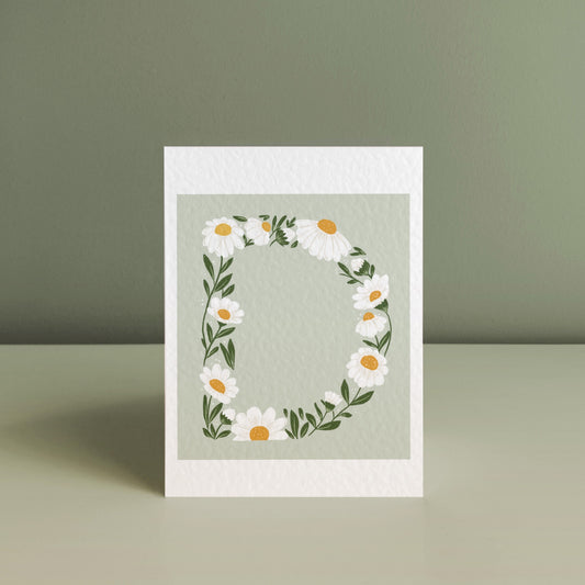 FLORAL LETTER D, Art Print