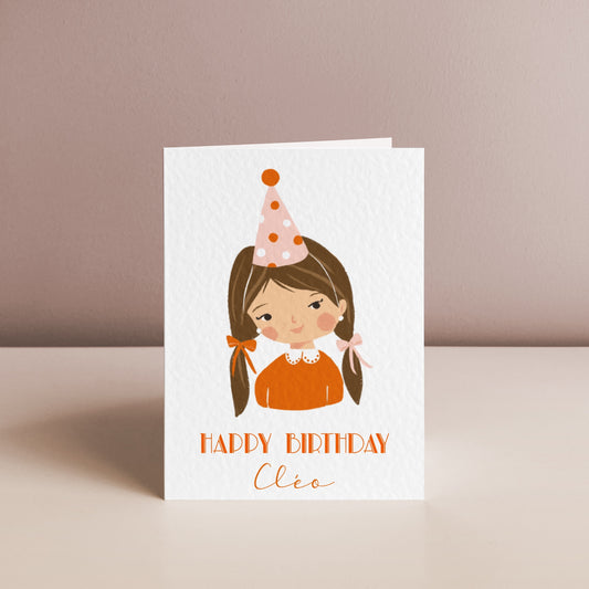 LITTLE GIRL, Personalised Birthday Card