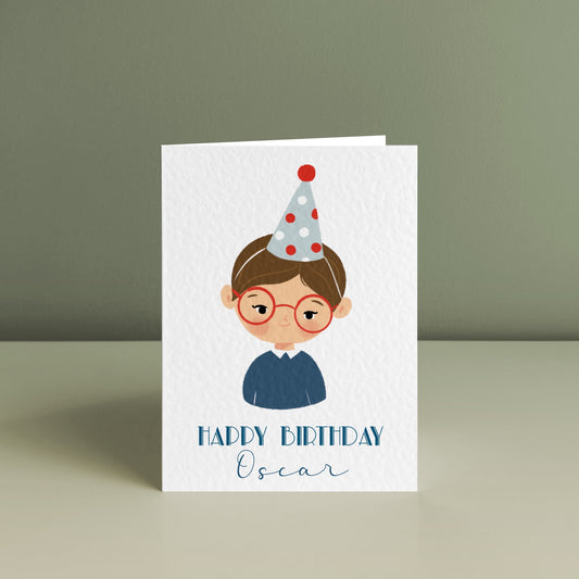 LITTLE BOY, Personalised Birthday Card