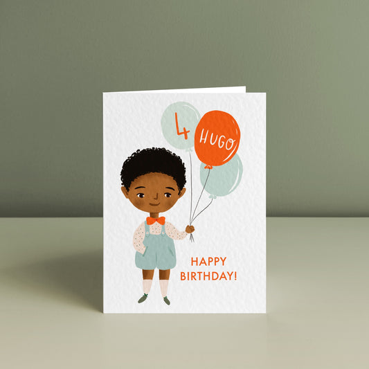LITTLE BIRTHDAY BOY, Personalised Birthday Card