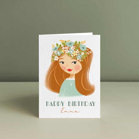 RED BEAUTY, Personalised Birthday Card