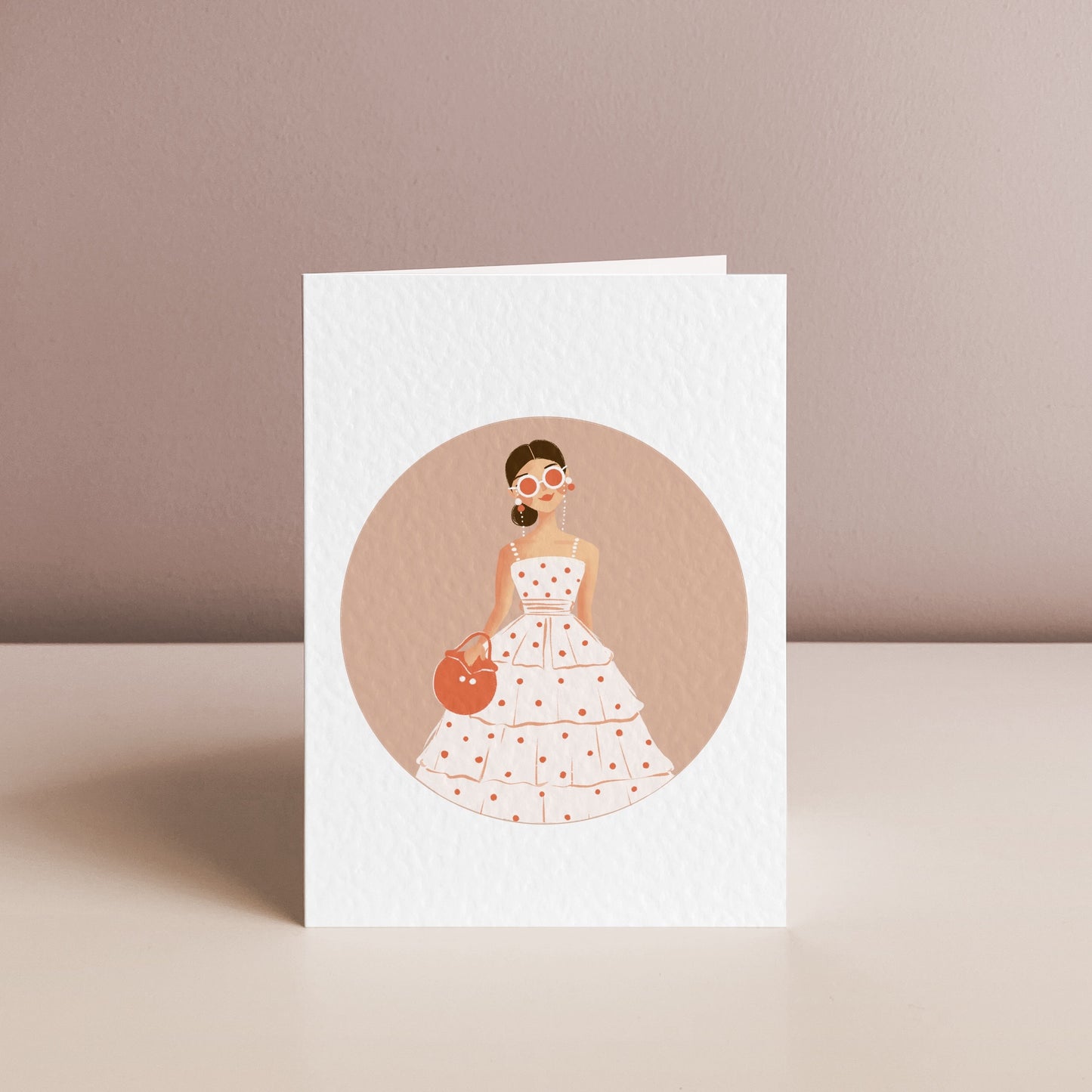 LADY IN PINK DRESS, Everyday Card