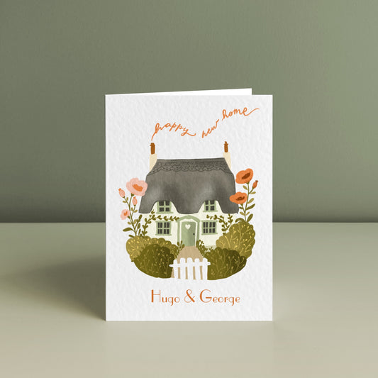 ENGLISH COTTAGE, Personalised New Home Card