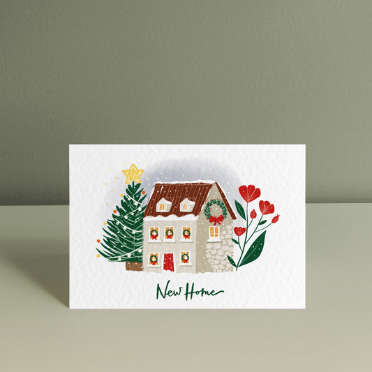 FESTIVE STONE COTTAGE, Christmas Card