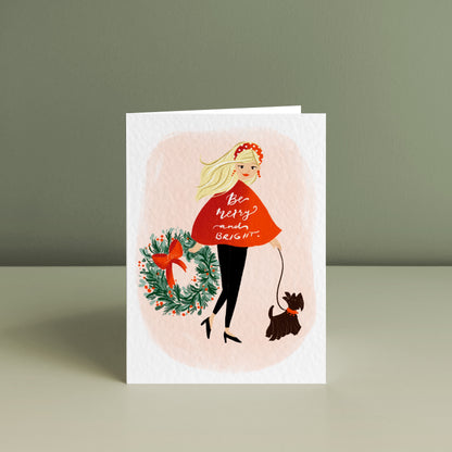 LADY WITH DOG, Christmas Card