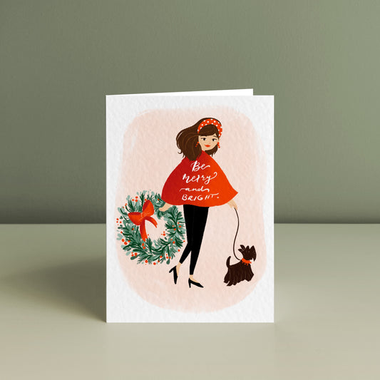 LADY WITH DOG, Christmas Card