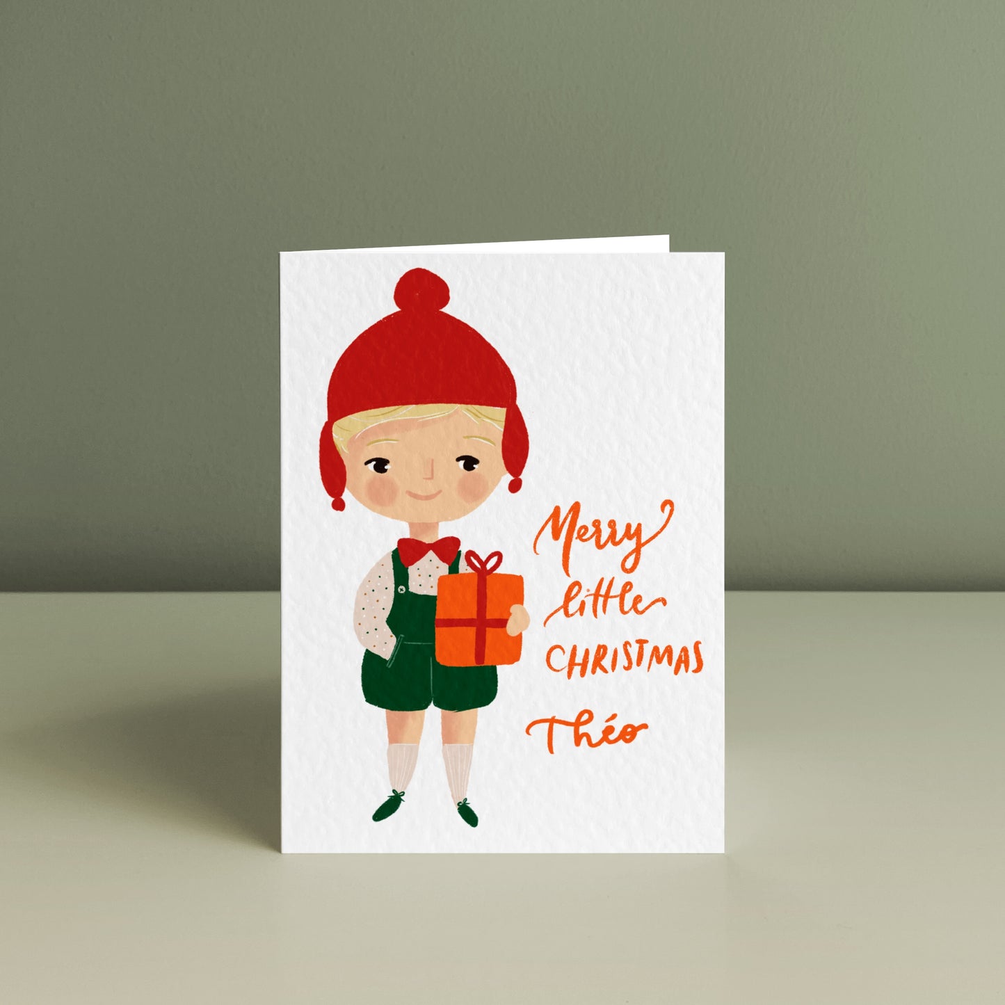LITTLE BOY'S JOYFUL CHRISTMAS, Personalised Christmas Card