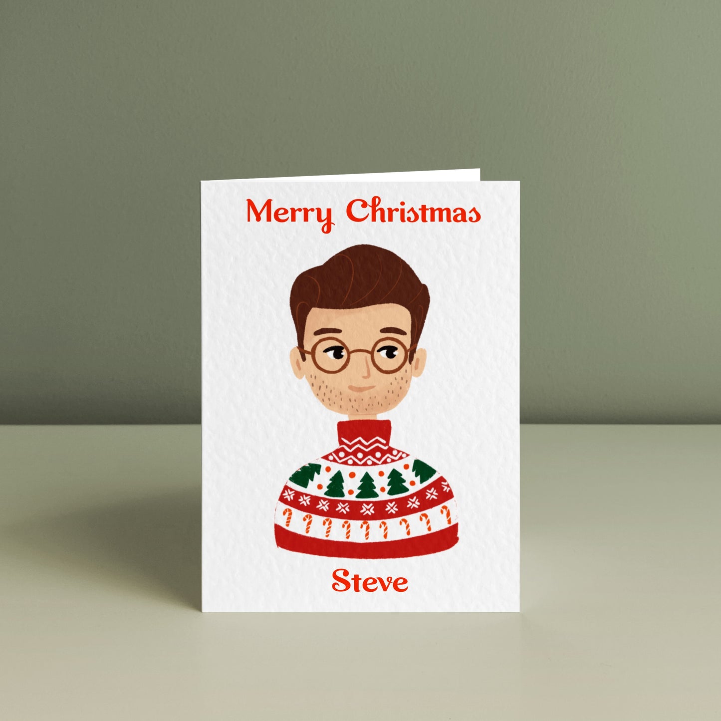 MEN'S HAPPY CHRISTMAS, Personalised Christmas Card