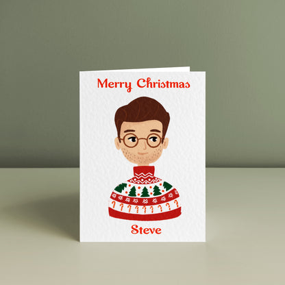 MEN'S HAPPY CHRISTMAS, Personalised Christmas Card