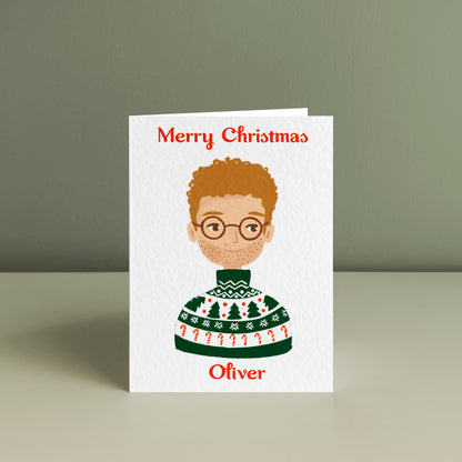 MEN'S HAPPY CHRISTMAS, Personalised Christmas Card