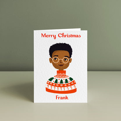 MEN'S HAPPY CHRISTMAS, Personalised Christmas Card
