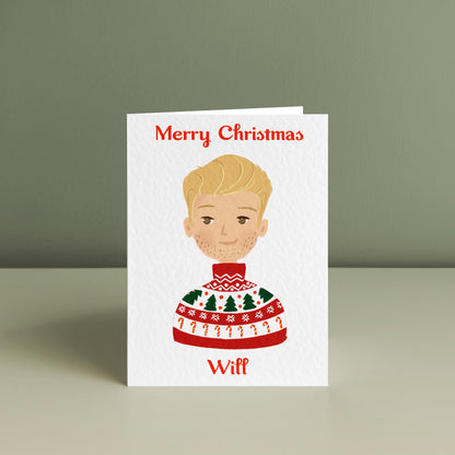 MEN'S HAPPY CHRISTMAS, Personalised Christmas Card