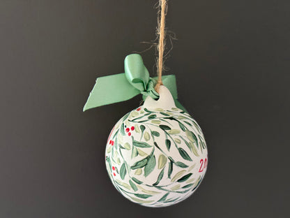 PERSONALISED CHRISTMAS BAUBLE - Hand Painted