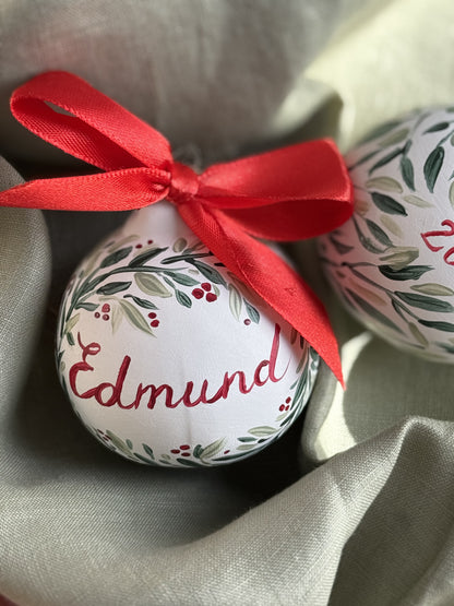 PERSONALISED CHRISTMAS BAUBLE - Hand Painted