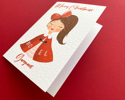 RED CAPE BEAUTY, Personalised Christmas Card