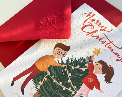 DECORATING THE CHRISTMAS TREE, Christmas Card