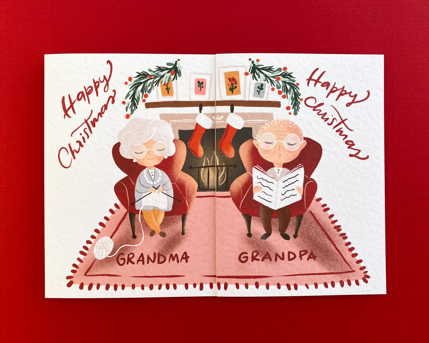 HAPPY CHRISTMAS GRANDMA & GRANDPA, Christmas Card Set