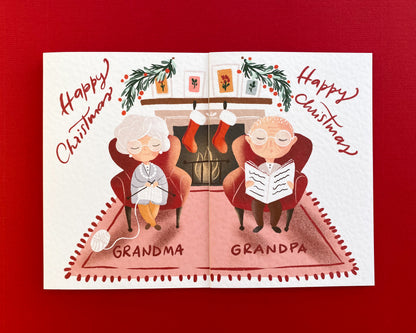 HAPPY CHRISTMAS GRANDMA & GRANDPA, Christmas Card Set